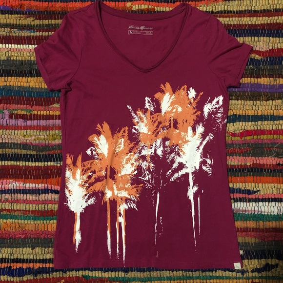 NWOT Eddie Bauer Palm Tree Graphic Tee - Picture 3 of 5